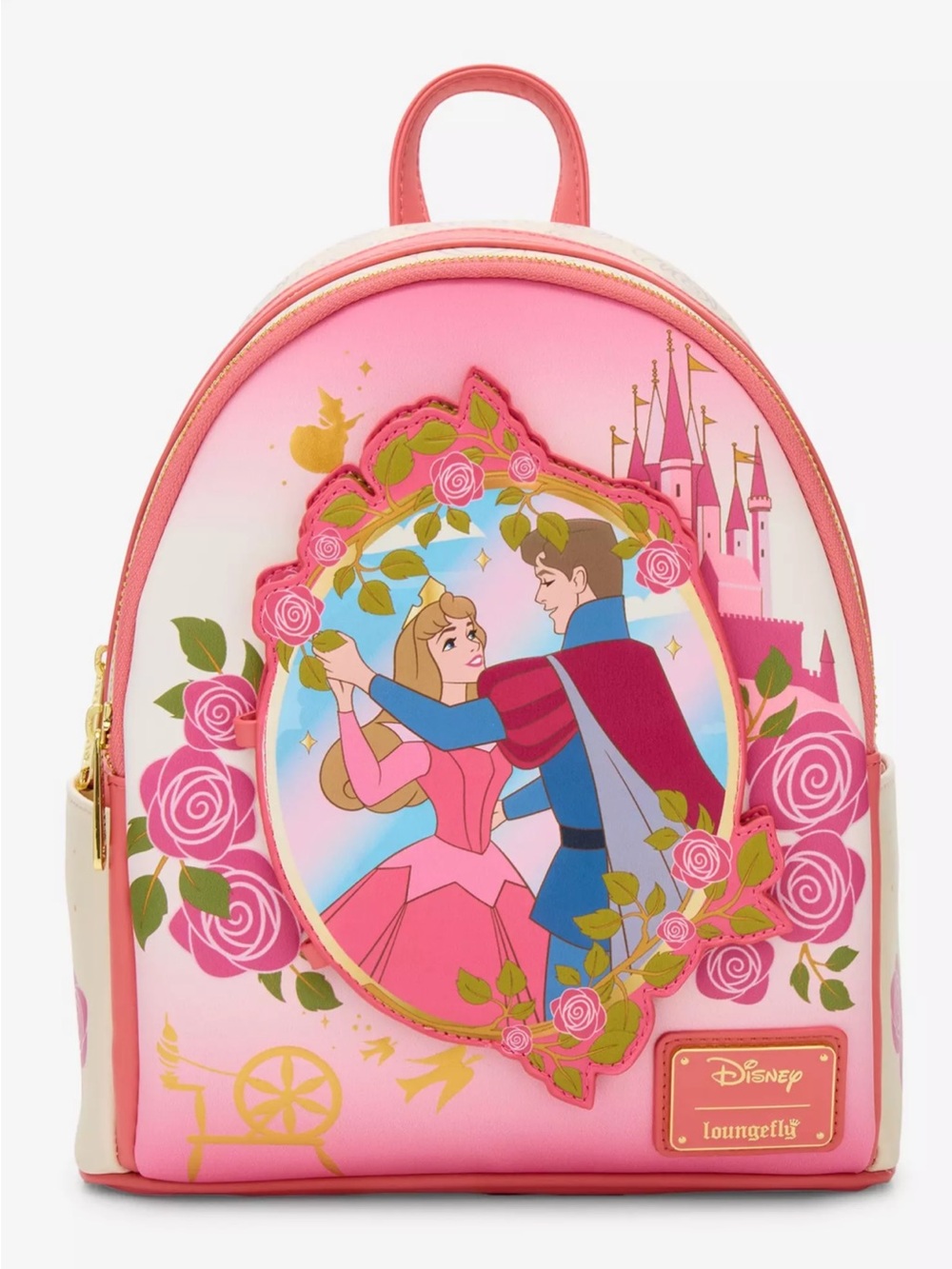 Loungefly Disney Sleeping Beauty Aurora Floral Magnetic Door Mini Backpack